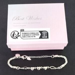 Heart Wings Angel Love Bracelet Sterling Silver 925 birthday Christmas Gift NEW!